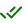 Two green check marks on black background.